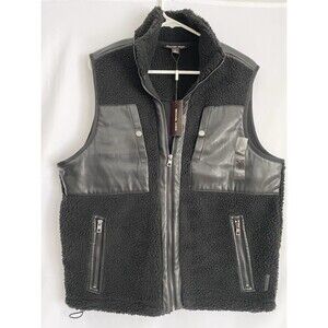 Michael Kors Men's Black Zip Up Cinch Waist Vest Size Large NWT
